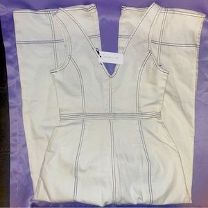 NWT XS Sugar + Lips White Denim Tank Pantsuit